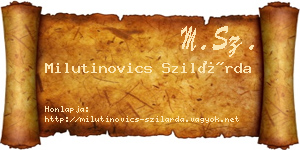 Milutinovics Szilárda névjegykártya